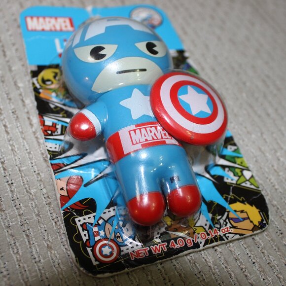 FREE*❤️Lip Smacker Marvel Captain America Lip Balm Moisturizing Gloss Keychain - Picture 6 of 7